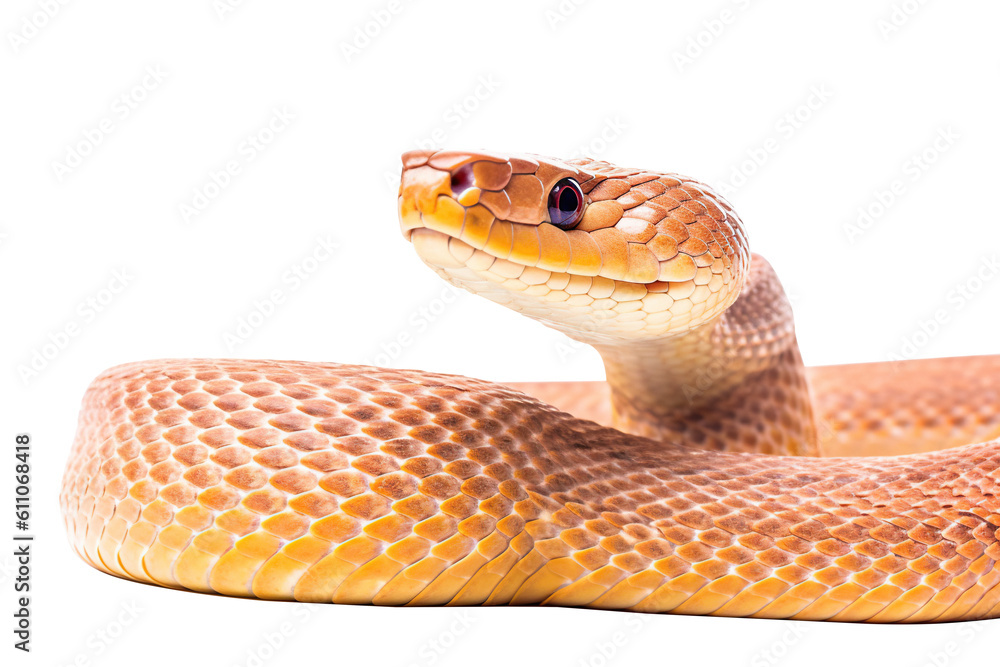 Snake Seen Close-up On White Background. AI-generated Stock ...