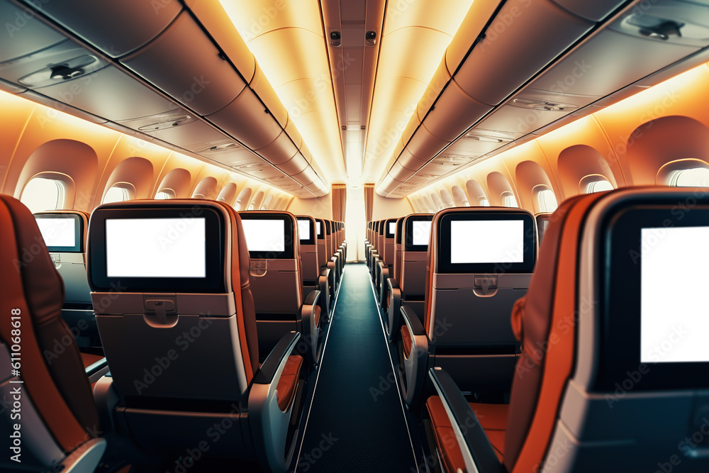 Screen behind the aircraft seat, aircraft seat