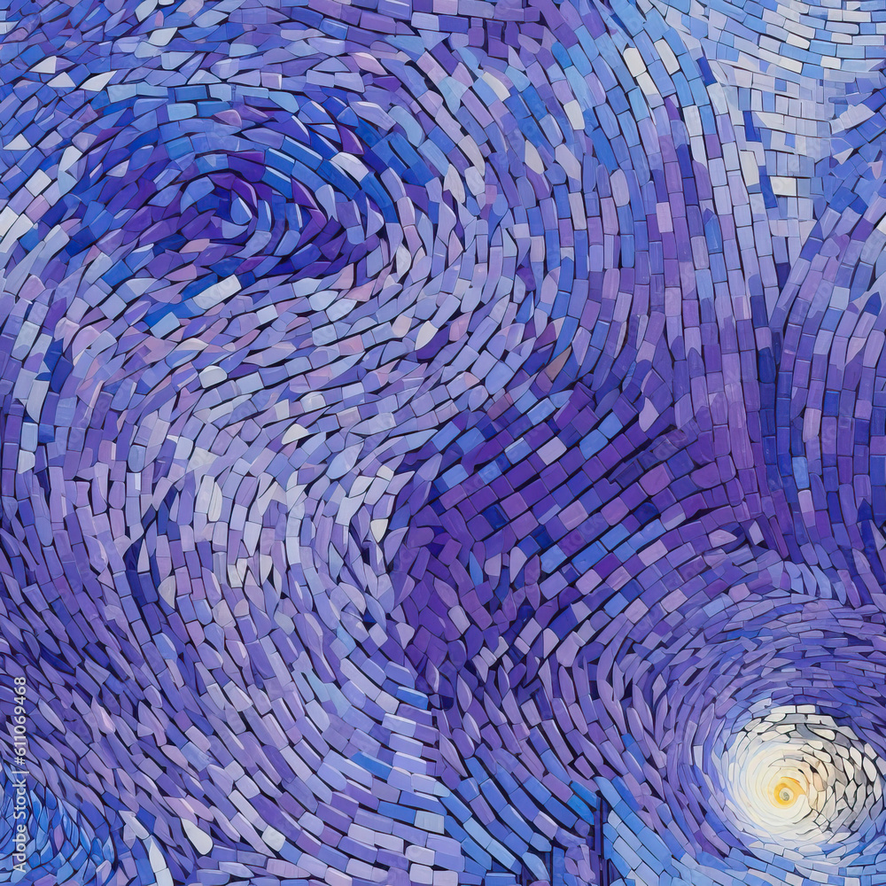 Fantasy colorful spiral dreamy mosaic vortex seamless repeat pattern [Generative AI]
