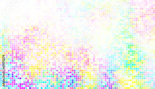 Abstract spectrum colorful bottom mosaic with white copy space.