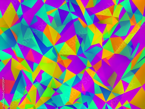 Rainbow Colored Triangle Background, Generative AI Illustration
