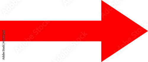 Red arrow straight horizontal right simple plain symbol sign icon shape element isolated overlay svg png