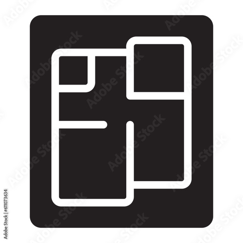 house design glyph icon