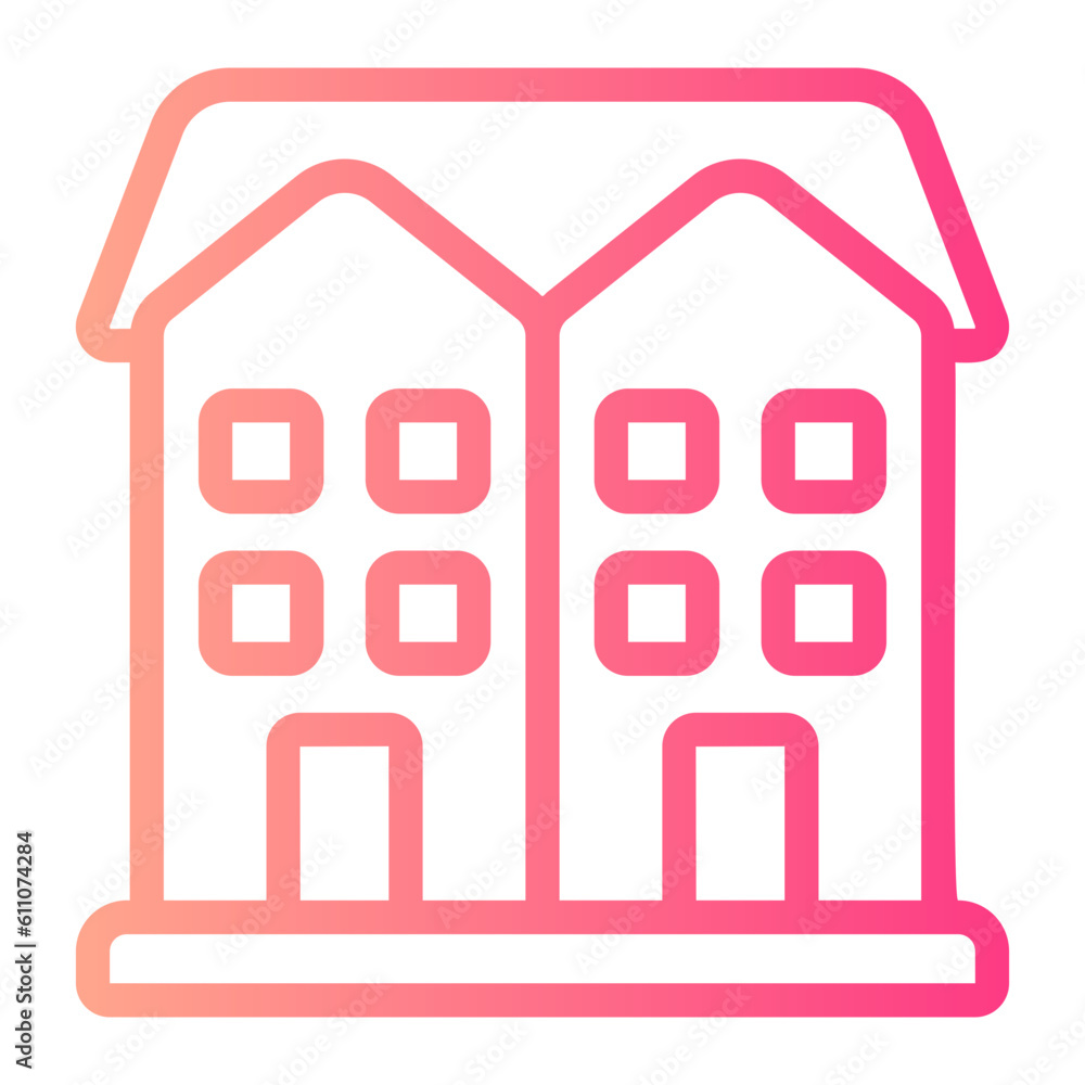 semi detached gradient icon semi detached gradient icon