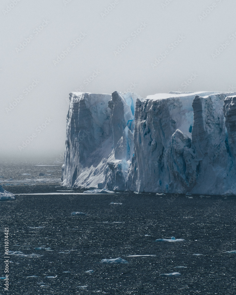 Antarctic nature landscape with icebergs in Antarctica icefjord during ...