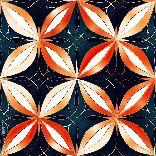 Colorful tile geometric seamless repeat pattern [Generative AI] 