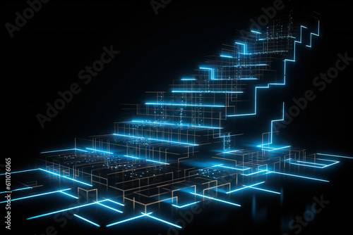 Wallpaper Mural abstract technology background, ai generated Torontodigital.ca