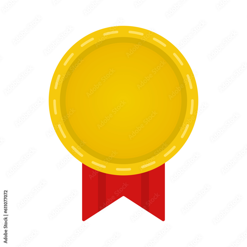 Medal Award In Yellow Circle Shape And Red Ribbon Shape
Medal Award In Yellow Circle Shape And Red Ribbon Shape