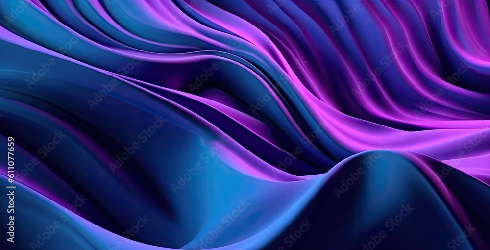 Fototapeta premium A blue and purple background with wavy lines. Abstract background created with Generative Ai Technology