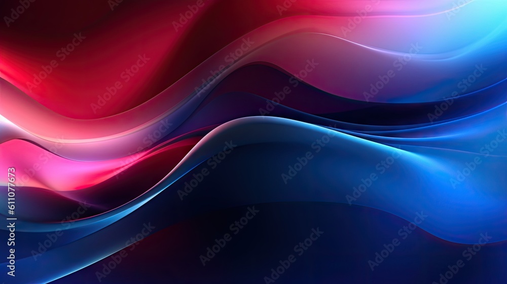 Fototapeta premium A blue and red background with wavy lines. Abstract background created with Generative Ai Technology