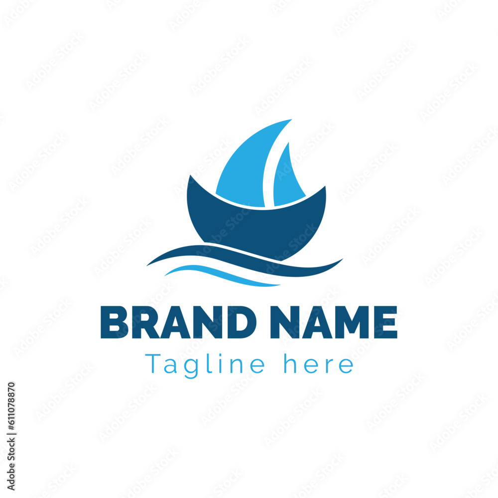 Sailing boat company Logo Design Vector