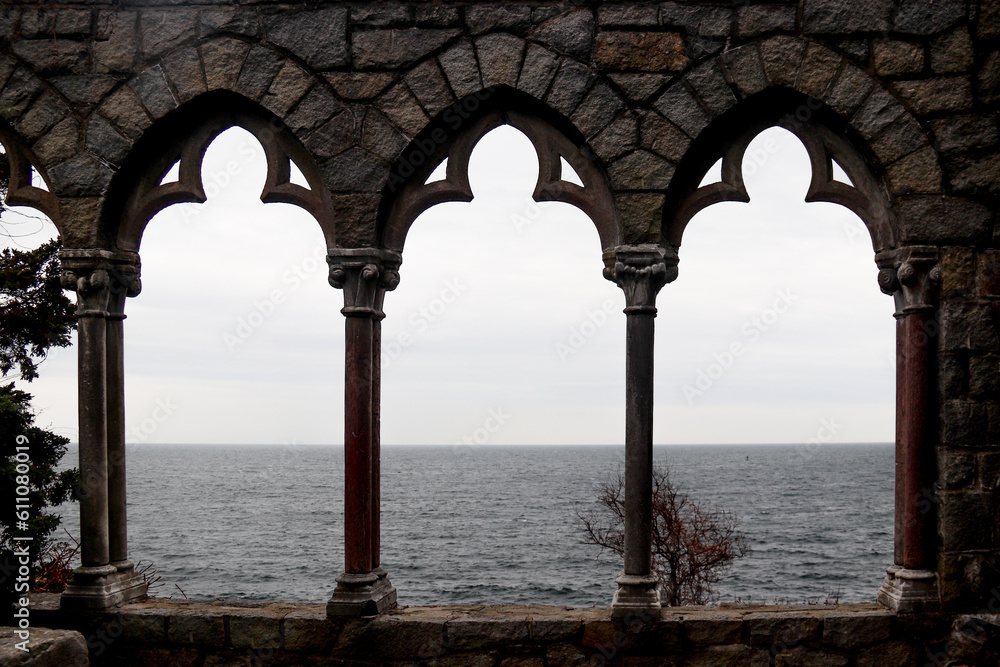 Arches from Hammond Castle, Gloucester, MA