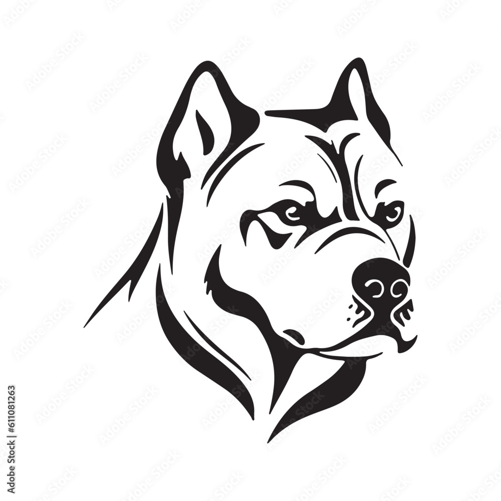 Dog face silhouette. white background Stock Vector | Adobe Stock
