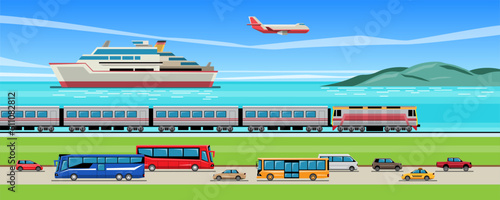 VECTOR EPS10 - travel transport vehicle in country.