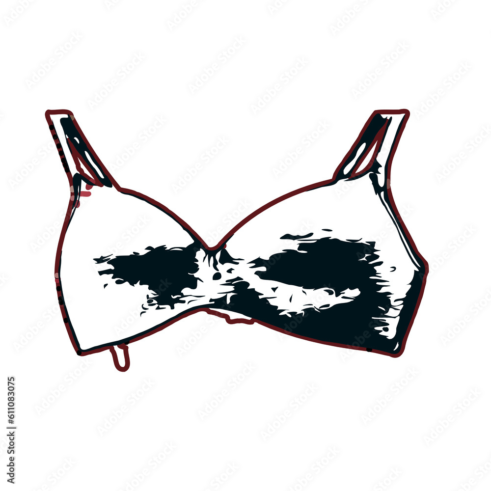 bra/breast cover color sketch with transparent background bra/breast cover color sketch with transparent background