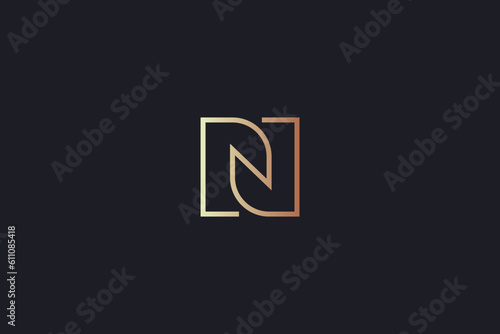 NL letter design modern line style creative golden wordmark design typography illustration, n initials, n golden minimalist