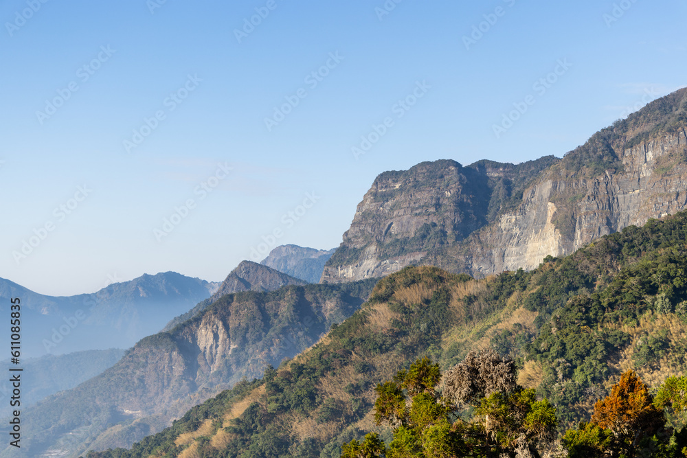 Fototapeta premium Taiwan Alishan mountain range landscape