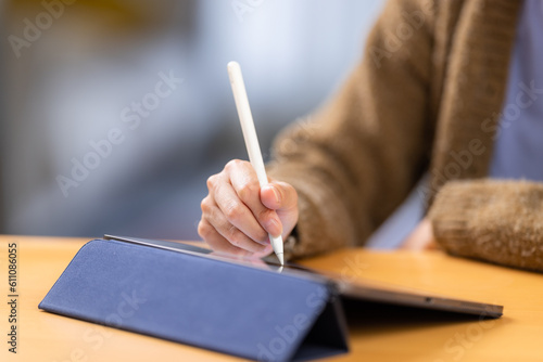 Designer draw on the digital tablet computer