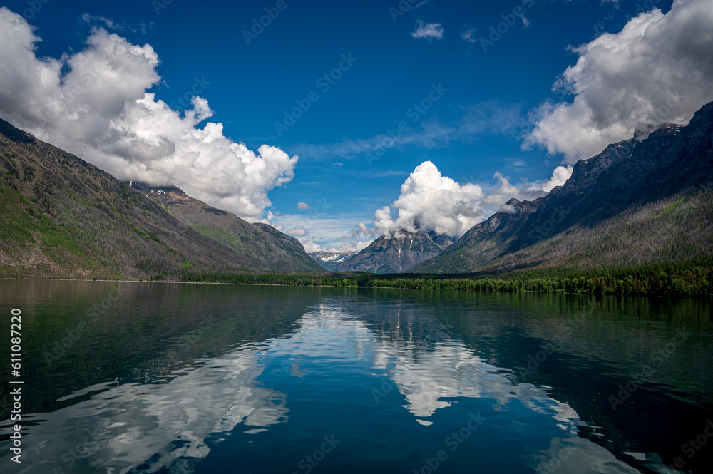 Fototapeta premium View of Lake McDonald Glacier National Park from a Boat
