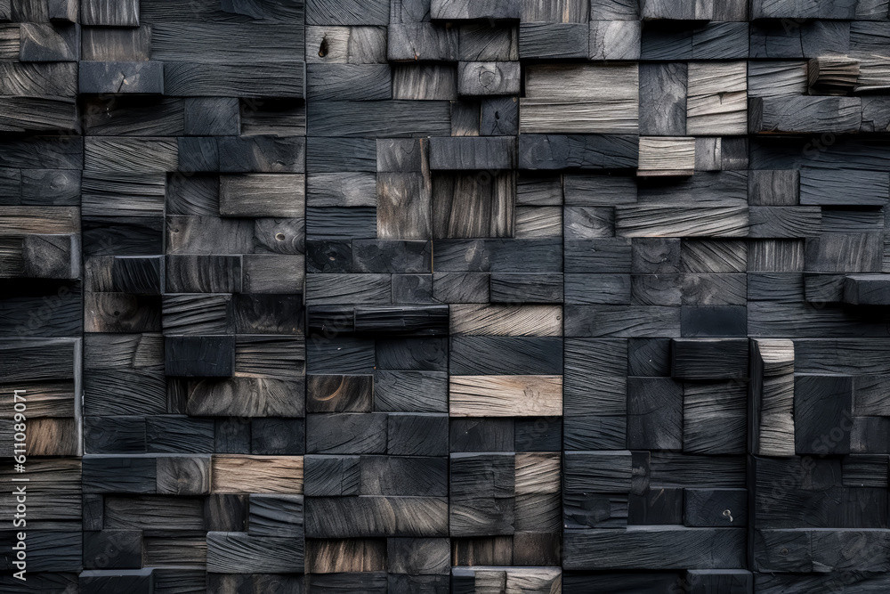 Rustic wall texture, black brick wall background, dark brick Patten. Generative Ai. Rustic wall texture, black brick wall background, dark brick Patten. Generative Ai.