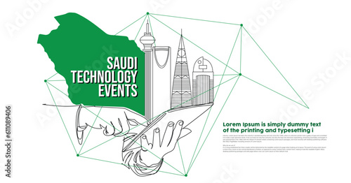 saudi arabia business city. vector illustration art