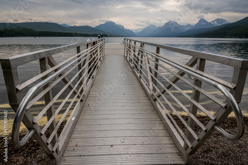 Walkway into Lake McDonald Montana  photo