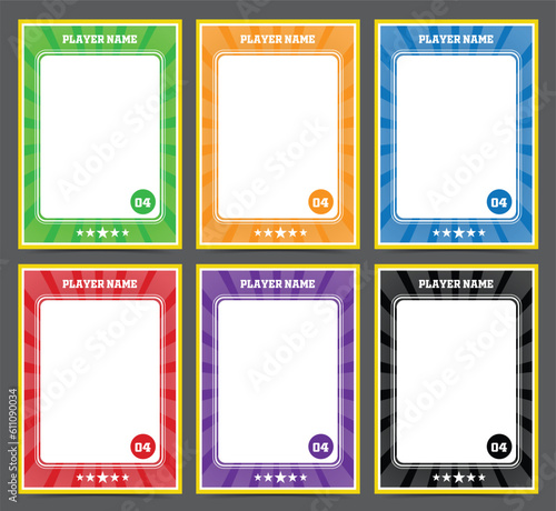 Vintage sport card frame template set