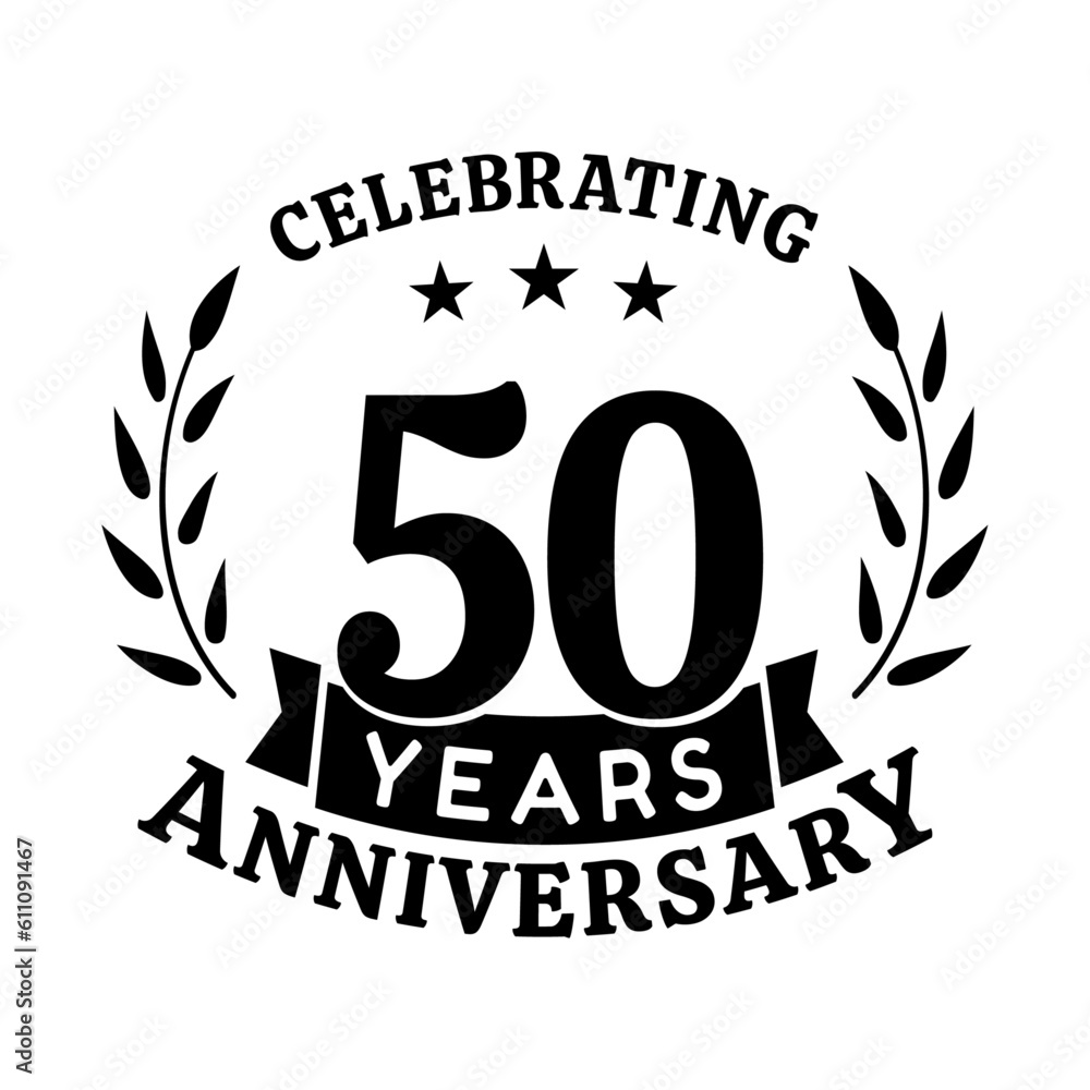 50th anniversary celebration design template. 50 years vector and ...