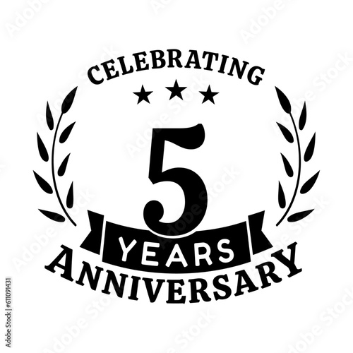 5th anniversary celebration design template . 5 years vector and illustration.