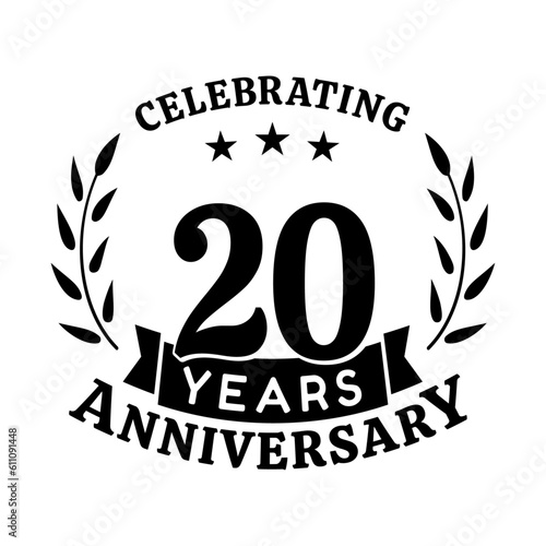 20th anniversary celebration design template . 20 years vector and illustration.