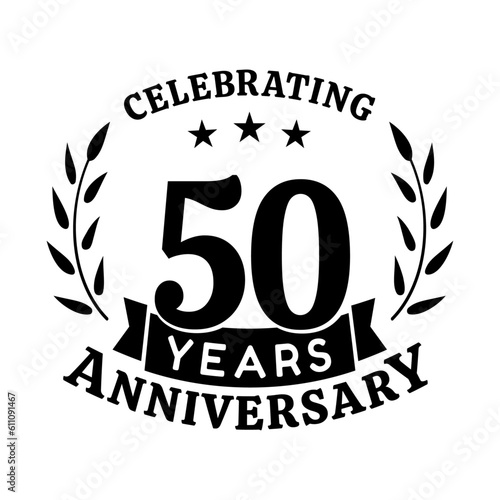 50th anniversary celebration design template. 50 years vector and illustration.