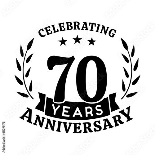 70th anniversary celebration design template. 70 years vector and illustration.