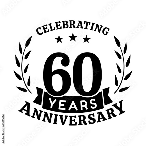 60th anniversary celebration design template. 60 years vector and illustration.