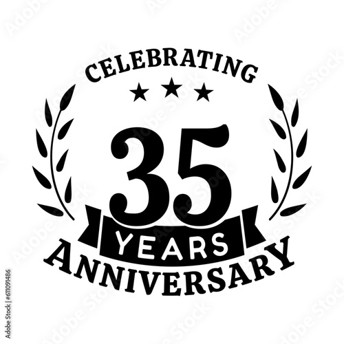 35th anniversary celebration design template. 35 years vector and illustration.