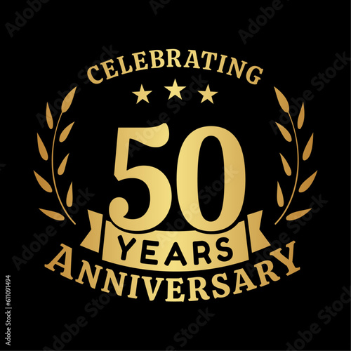 50th anniversary celebration design template. 50 years vector and illustration.