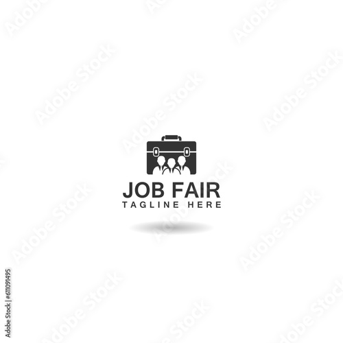 Job fair logo icon with shadow