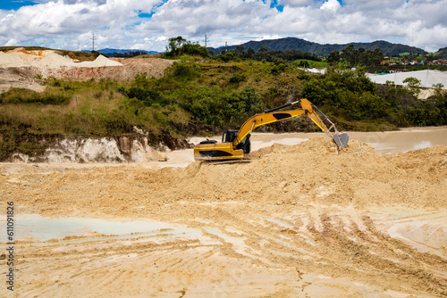 Vászonkép Gigantic kaolin mine, extraction of porcelain clay