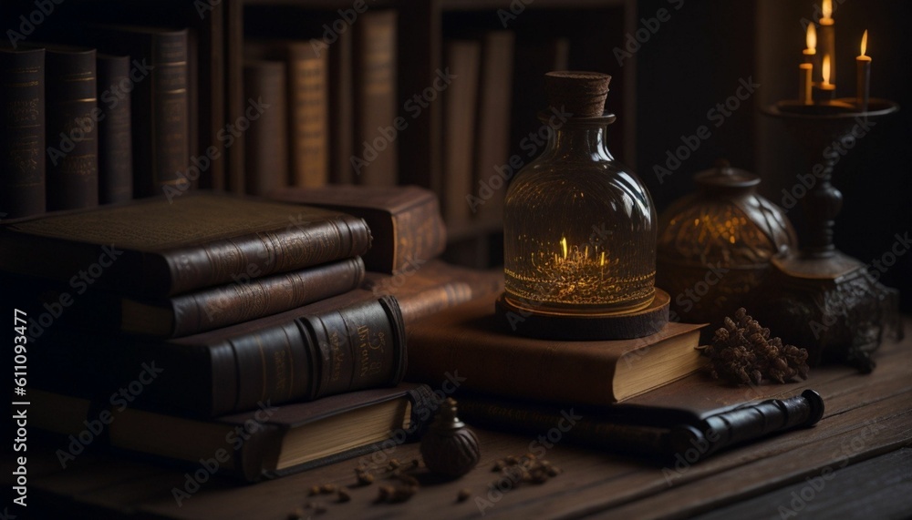 Aromatherapy essential oil bottles, generative ai Aromatherapy essential oil bottles, generative ai