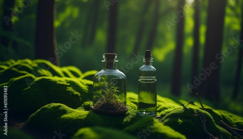 Aromatherapy essential oil bottles, generative ai