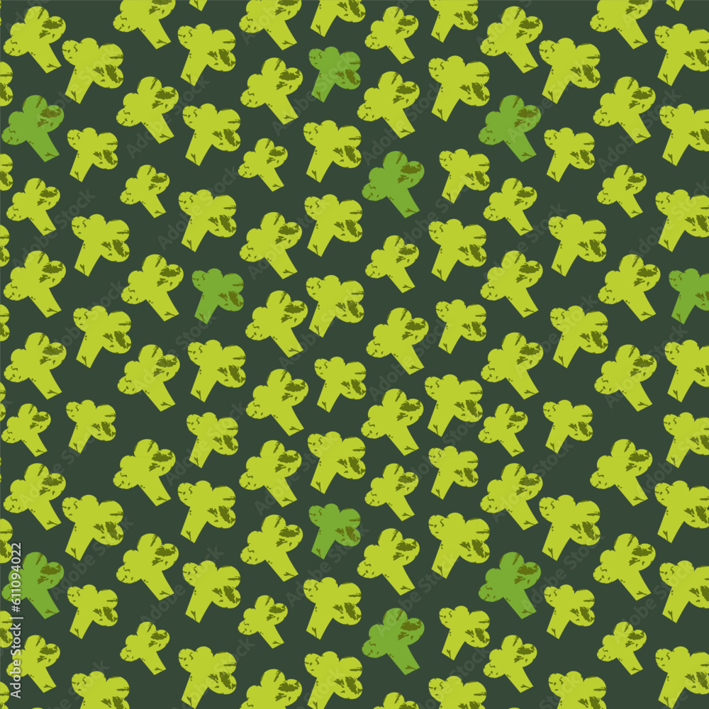 Seamless pattern with green broccoli isolated on green background. Vector illustration Seamless pattern with green broccoli isolated on green background. Vector illustration