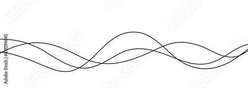 Thin line wavy abstract background. Vector illustration