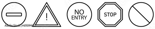 Set of traffic signs icons. Sign forbidden. Vector illustration
