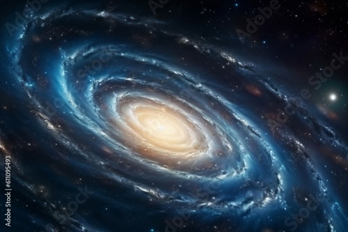 Galaxy spiral. Deep space background in the universe. AI generated, human enhanced.