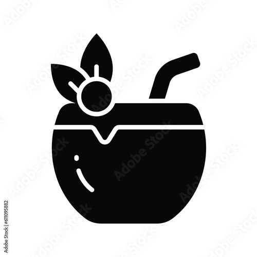 an amazing icon of coconut drink, premium vector of summer drink easy to use