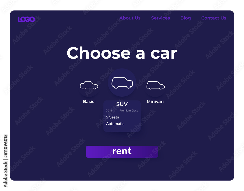 Car rent service, web page design Car rent service, web page design