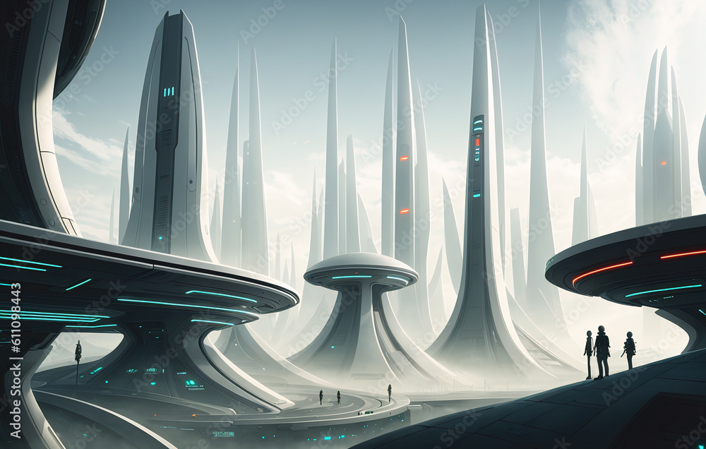 A fantastic city of the future. Generative AI. A fantastic city of the future. Generative AI.
