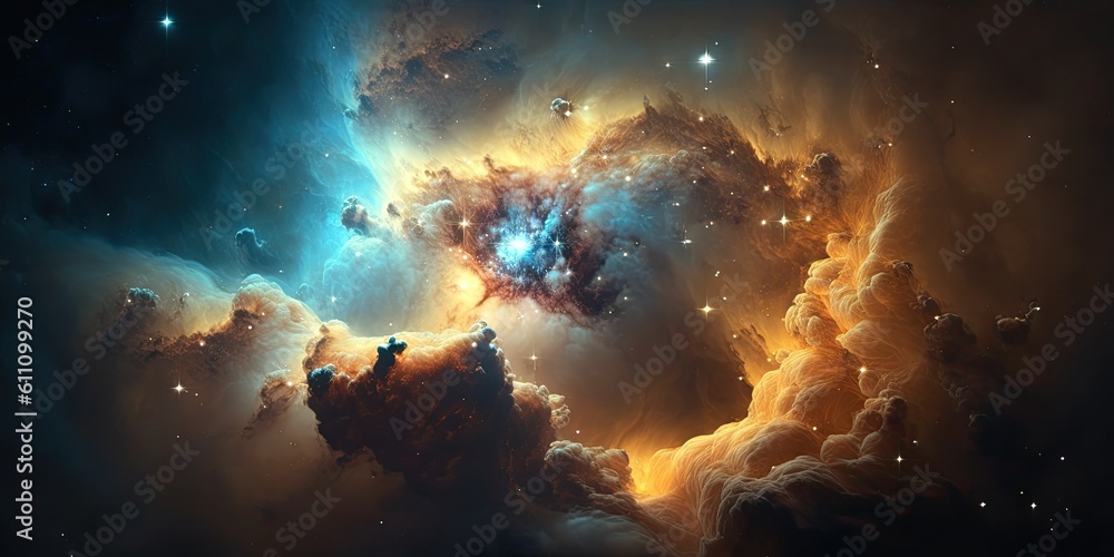 Fototapeta premium Colorful space galaxy cloud nebula. Stary night cosmos. Universe science astronomy. Supernova background wallpaper 