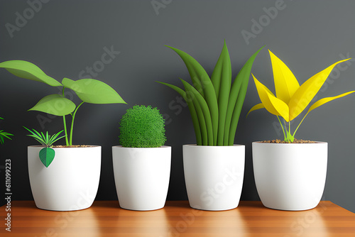 Vaso de plantas brancos mockup ambiente interior photo
