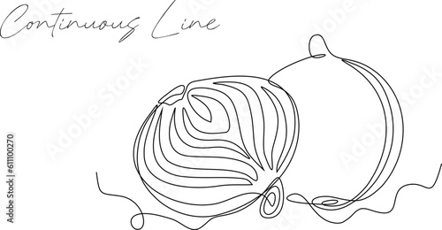 onion continuous line  vector illustration