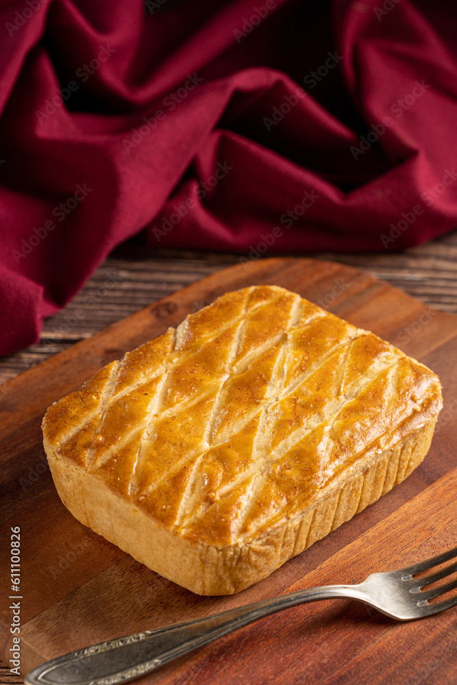Brazilian chicken pie. Small traditional chicken pie in Brazil. Brazilian chicken pie. Small traditional chicken pie in Brazil.